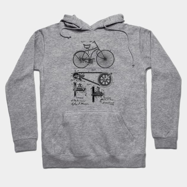 Bicycle Patent 1890 Hoodie by Joodls